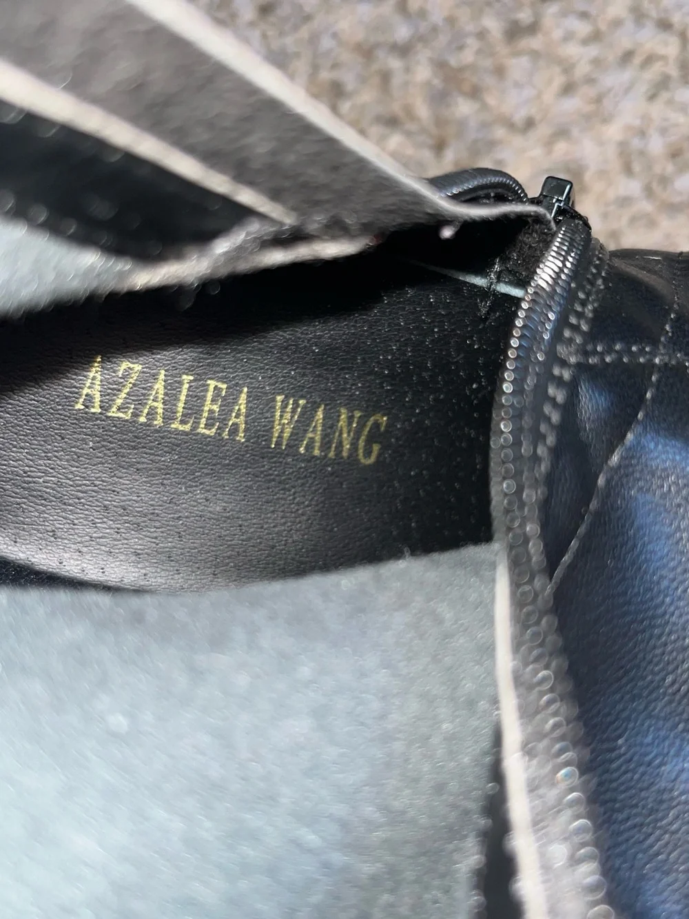 Azalea Wang black rhinestoned boots